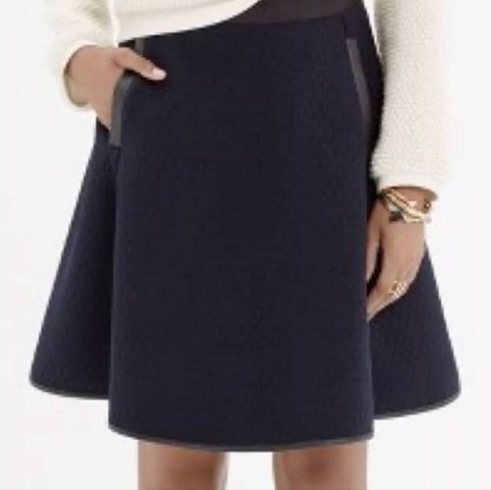 Madewell Luna Quilted Navy Circle Skirt